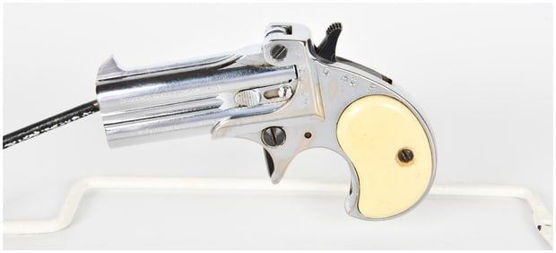 F.I.E. Miami DB-38 Double Barrel Derringer Pistol, Chrome Finish, .38 Special Caliber