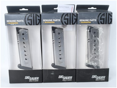 Three Sig Sauer P220 .45 ACP 8-Round Magazines