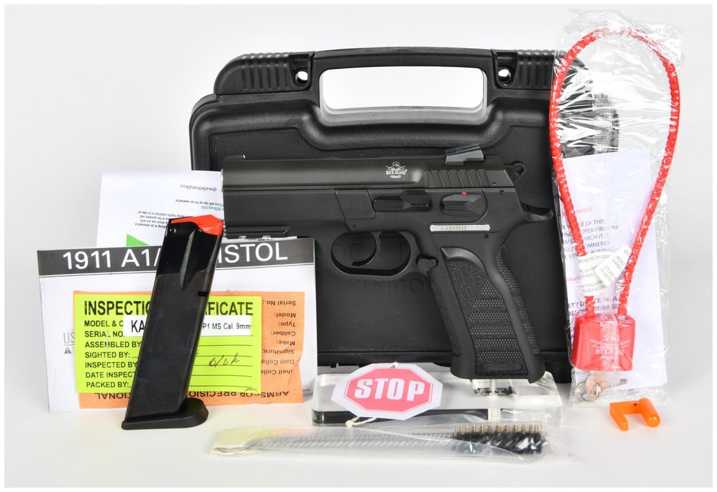 Rock Island Armory MAPP1 MS Semi-Automatic Pistol Cal. 9mm Brand New in Case Circa 2020: A modern semi-automatic pistol manufactured by Armscor Precision International (APINTL) under the Rock Island Armory (RIA) brand. The specific model is the MAPP1 MS (Manufacturer Model 51656). The pis