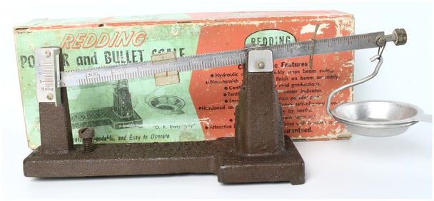 Redding Powder and Bullet Balance Beam Scale with Original Box Mid-20th Century