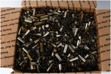 A Collection of 25 LBS of Mixed Caliber Empty Brass Casings