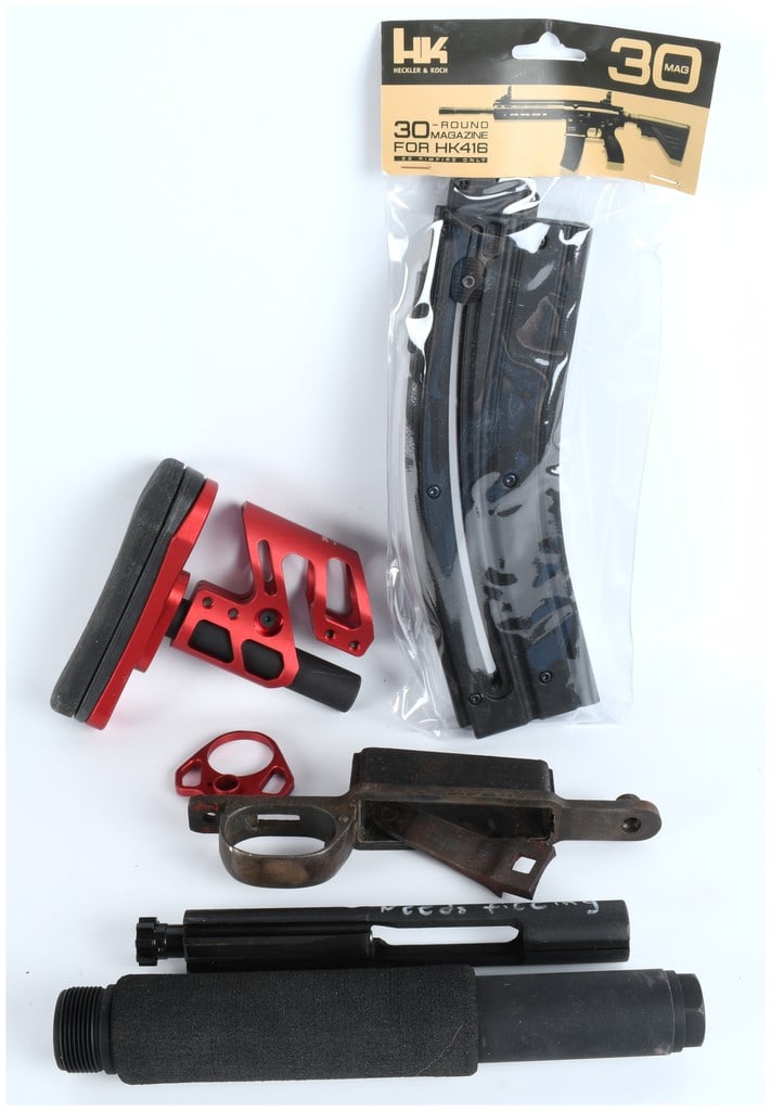 Mixed Lot of Firearm and Accessory Components, HK .22 Rimfire Magazine, CNC Aluminum Stock, and a (1 of 7)