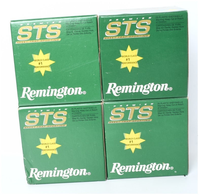 Remington Premier STS 28 Gauge Target Load Shotshells, Lot of 100, Circa 1990s-2010s: This lot features a total of 100 rounds of Remington Premier STS (Skeet Trap Sporting) target load shotgun shells. Produced by the Remington Arms Company, these shells are designated as model