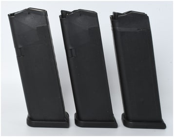 Three Glock 10-Round 9mm Pistol Magazines