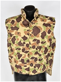 Vintage Cabela's Old School Duck Camo Insulated Hunting Puffer Vest Size XL