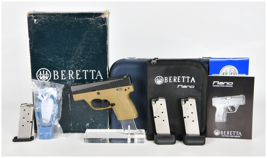 Beretta BU9 Nano Semi-Automatic Pistol, FDE Frame with Three Magazines, circa 2014 (1 of 16)