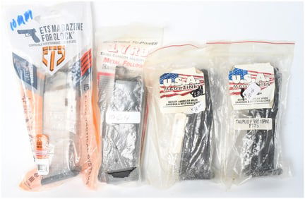 A Group of 4 Aftermarket Handgun Magazines including ETS and U.S.A. Magazines