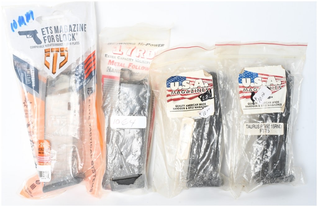 A Group of 4 Aftermarket Handgun Magazines including ETS and U.S.A. Magazines (1 of 5)