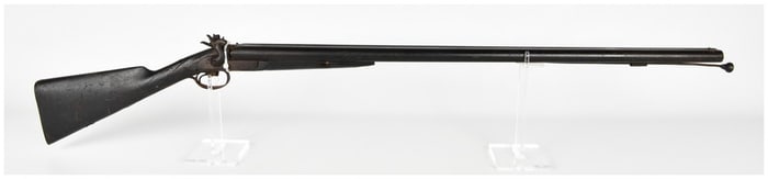 Antique Double-Barreled Percussion Shotgun with 36 Inch Barrels, Mid-19th Century