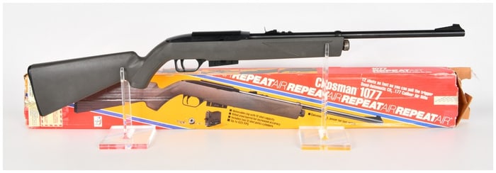Crosman Model 1077 Repeatair CO2 Semi-Automatic .177 Pellet Air Rifle with Original Box, Circa 1990s