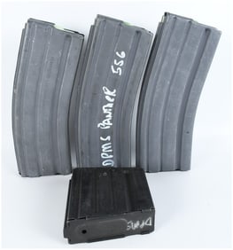 A Group of Four AR-15/M16 5.56x45mm NATO Magazines