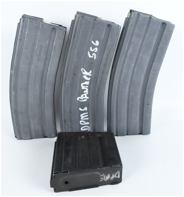 A Group of Four AR-15/M16 5.56x45mm NATO Magazines (1 of 3)