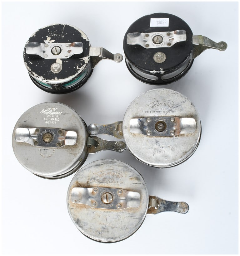 A Collection of 5 Vintage Automatic Fly Fishing Reels Including Shakespeare and Wolverine (1 of 7)