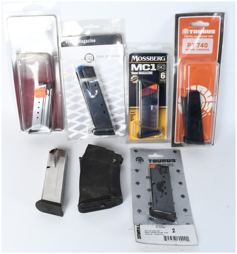 A Lot of 7 Firearm Magazines Including Springfield Armory, CZ, Mossberg, and Taurus (1 of 4)