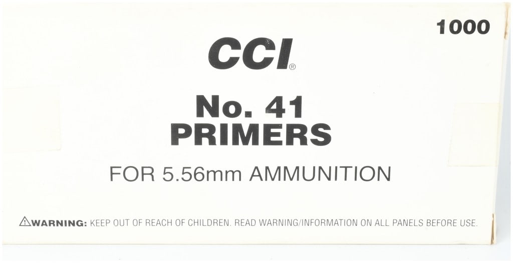 CCI No. 41 Small Rifle Military Primers 5.56mm Lot of 1000 (1 of 2)