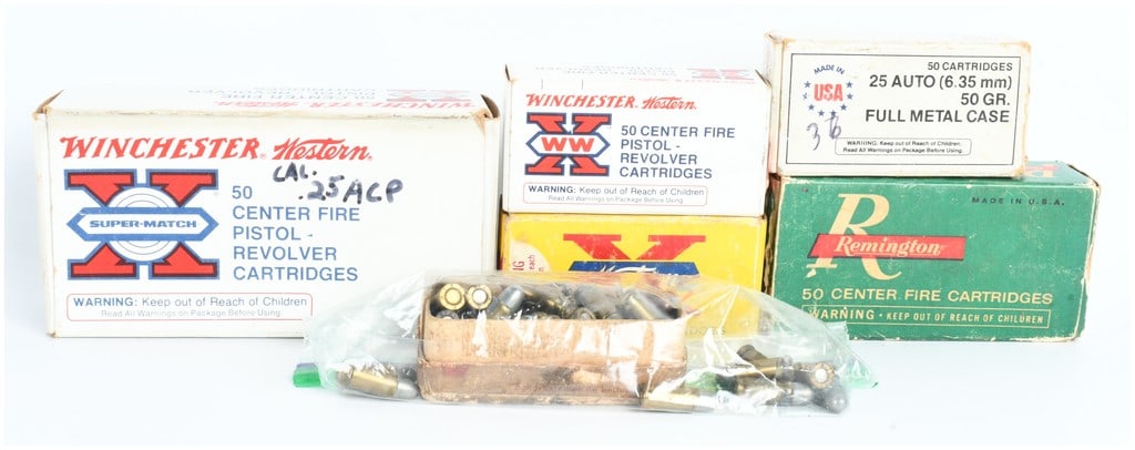 A Lot of 291 Rounds of Winchester and Remington .25 ACP Ammunition (1 of 5)