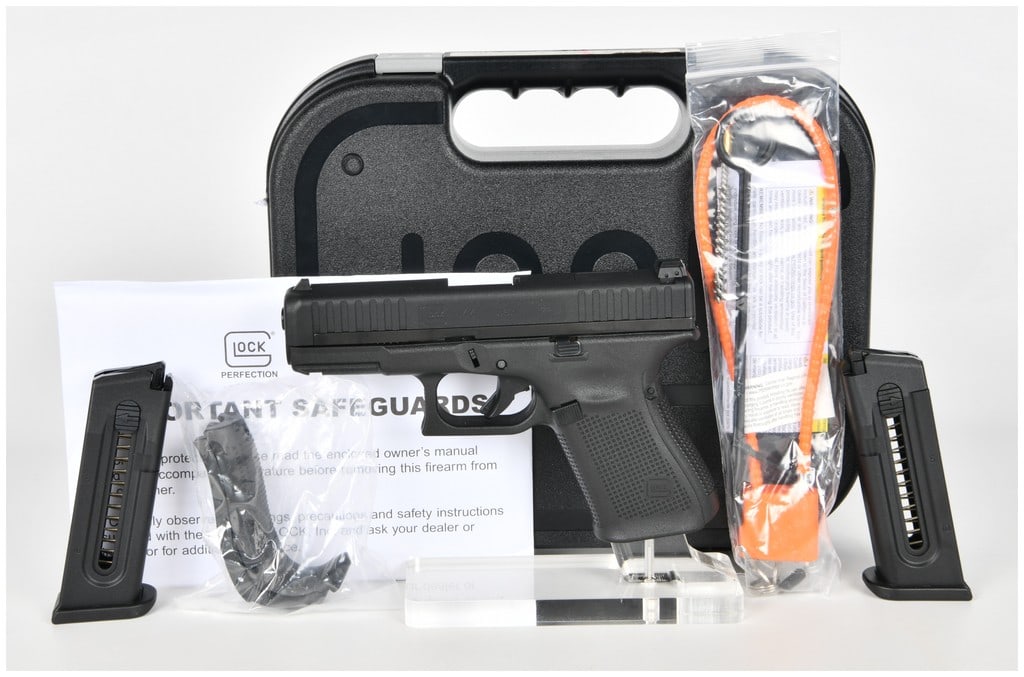 Glock Model 44 Semi-Automatic Pistol .22 LR with 4.02 Inch Barrel: This Glock Model 44 is a semi-automatic pistol chambered in .22 LR, designed to provide a rimfire platform with the ergonomics of a standard-sized handgun. The firearm features a 4.02-inch barrel and