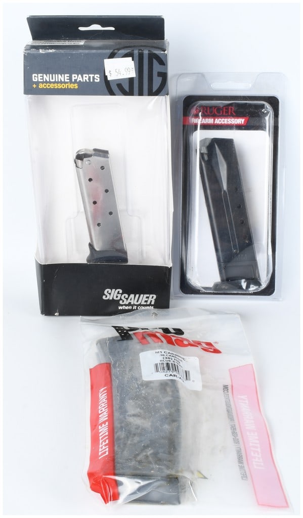A Trio of Sig Sauer, Ruger, and Pro Mag Firearm Magazines (1 of 3)