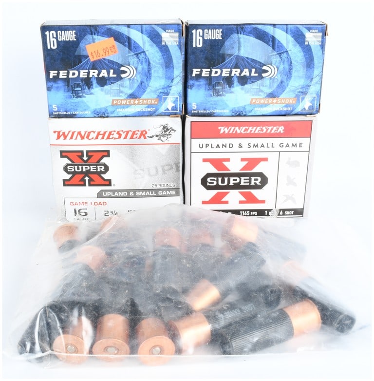 A Lot of 4 Boxes and 1 Bag of Federal and Winchester 16 Gauge Shotgun Ammunition (1 of 4)