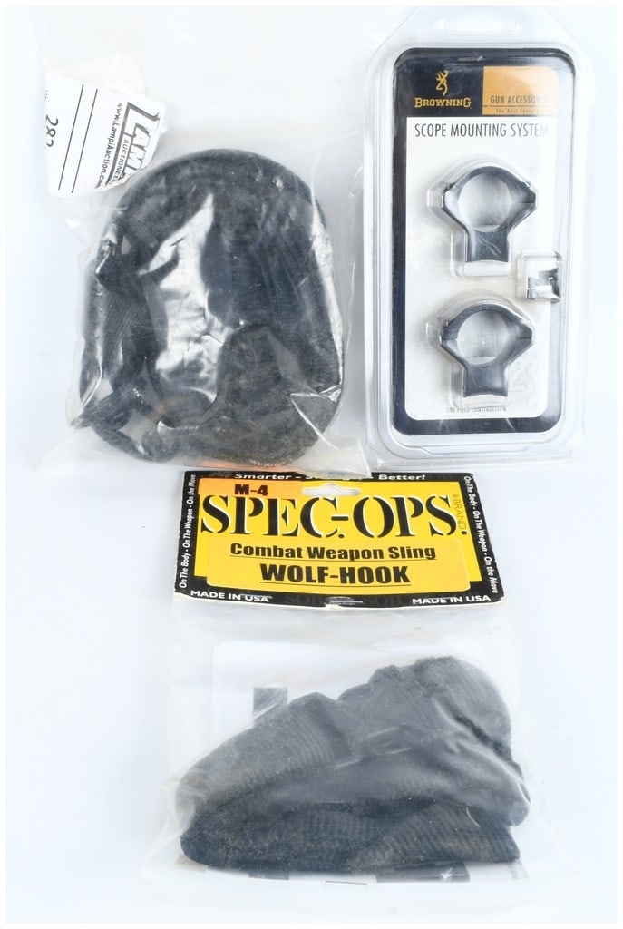 A Trio of Firearm Accessories Including Browning Scope Mounts and Spec-Ops Wolf-Hook Sling (1 of 4)