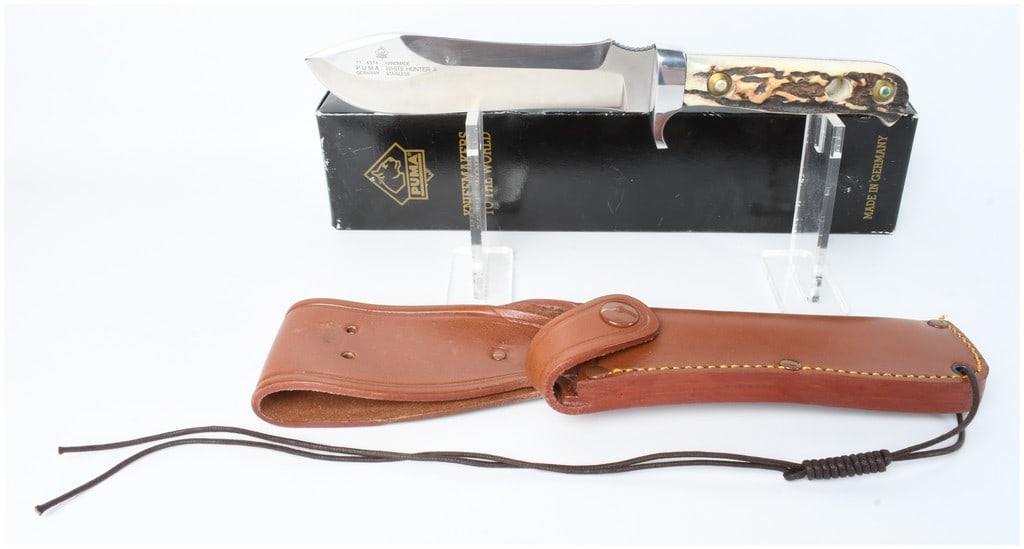 Puma White Hunter II Model 11 6374 Stag Handle Fixed Blade Knife with Box and Sheath (1 of 6)