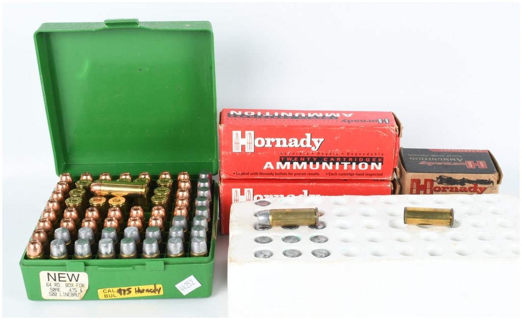 A Lot of 142 Hornady .475 Linebaugh Ammunition and Brass Cases (1 of 5)