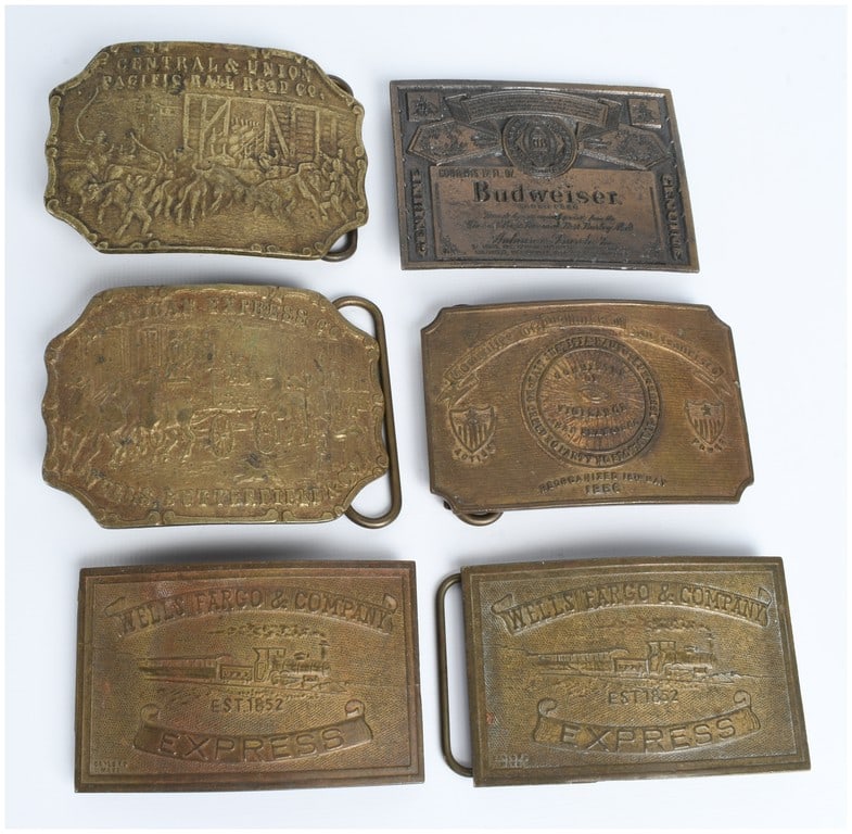 A Collection of 6 Commemorative and Advertising Cast Metal Belt Buckles (1 of 8)