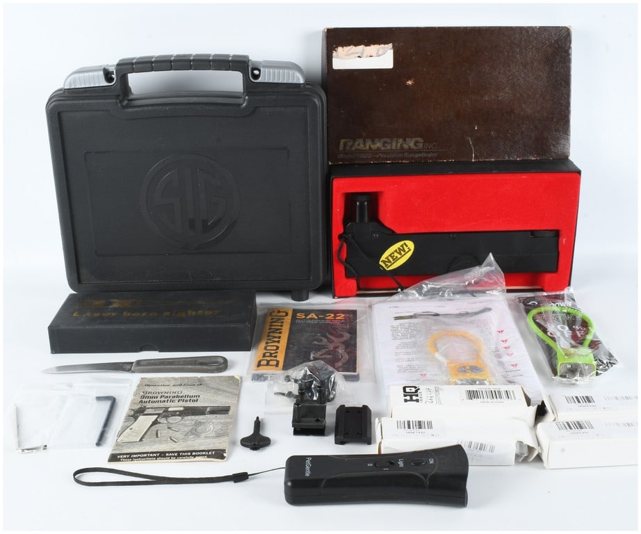 A Collection of Firearm Accessories and Miscellaneous Items Including a SIG Sauer Case and Ranging (1 of 8)