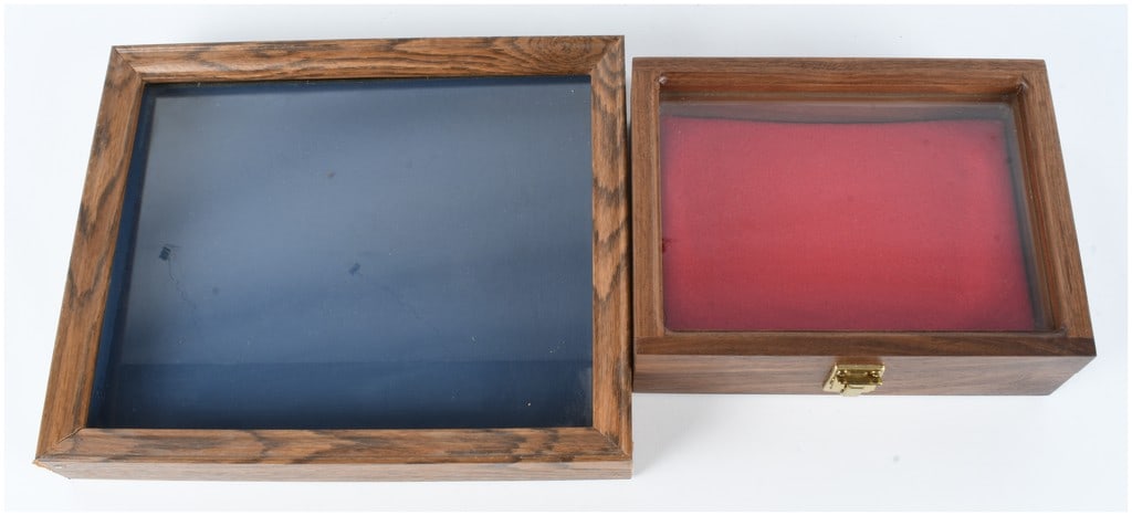 Two Wooden Glass-Top Display Cases (1 of 3)