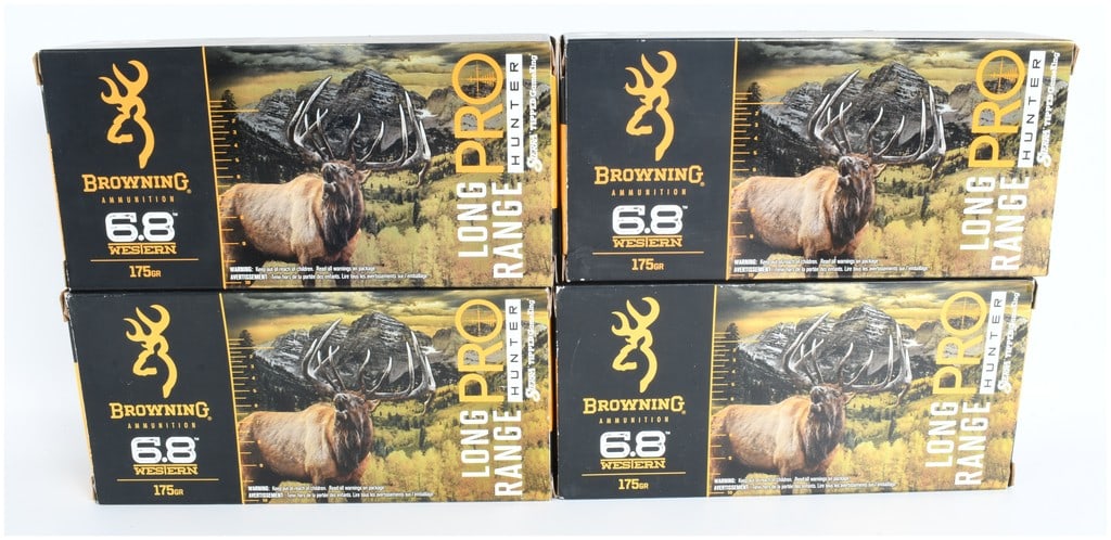 A Lot of 4 Boxes of Browning Long Range Pro Hunter Ammunition 6.8 Western (1 of 3)