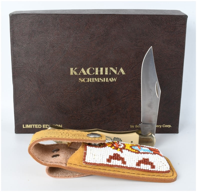 Schrade Limited Edition Kachina Scrimshaw Lockback Folding Knife (1 of 7)