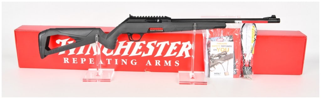 Winchester Wildcat Semi-Automatic Rifle .22 LR with 16.5 Inch Barrel: This is a brand new Winchester Wildcat semi-automatic rifle chambered in .22 LR, designed as a lightweight and versatile rimfire platform. It features a 16.5-inch matte black finished barrel with a