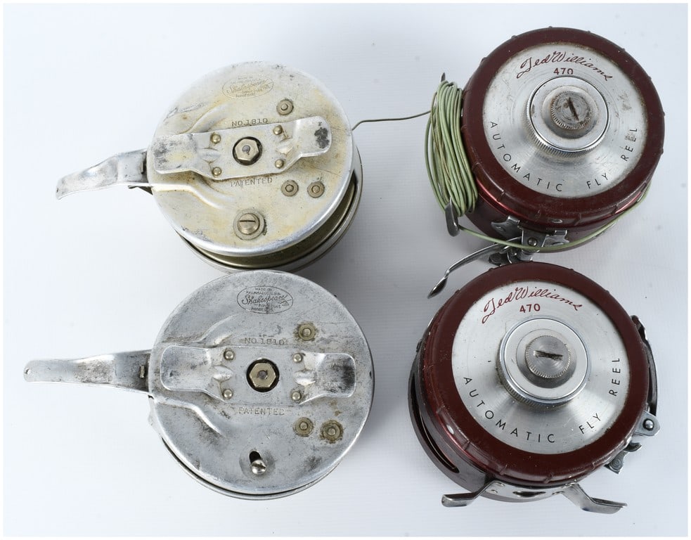 A Collection of 4 Vintage Shakespeare and Ted Williams Automatic Fly Fishing Reels (1 of 6)