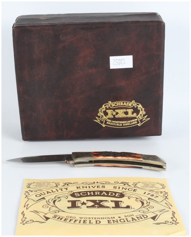 Schrade Wostenholm IXL Sheffield England Bone Lockback Pocket Knife (1 of 7)