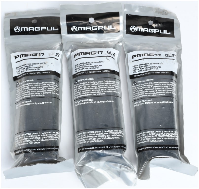 A Trio of Magpul PMAG 17 GL9 Pistol Magazines 9x19mm NATO (1 of 2)
