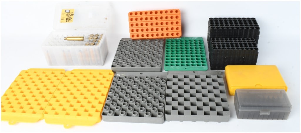 A Lot of 14 Ammunition Loading Blocks and Storage Cases Including RCBS and MTM Case-Gard (1 of 6)