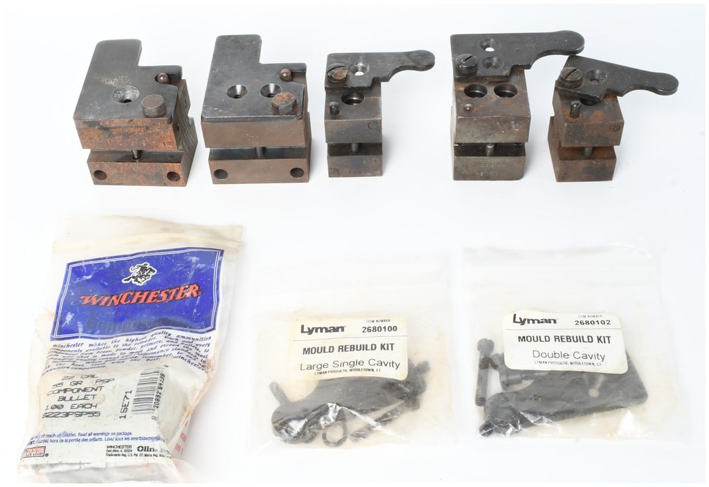 A Collection of 8 Bullet Molds and Reloading Components including RCBS, Lyman, and Winchester (1 of 4)