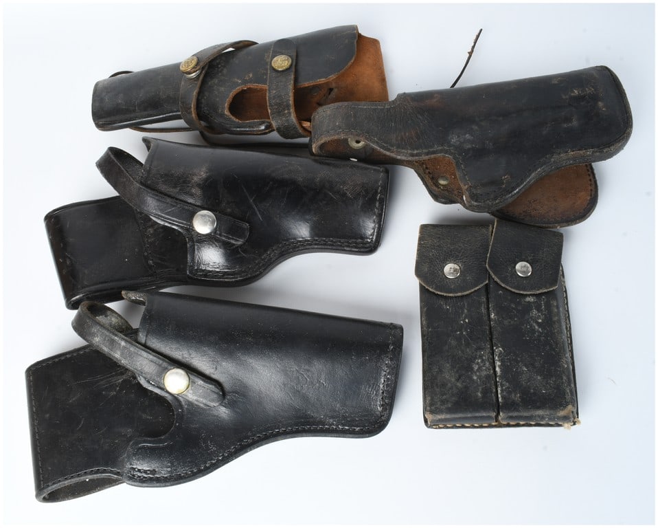A Collection of Vintage American Leather Holsters and Accessories including Smith and Wesson and (1 of 8)