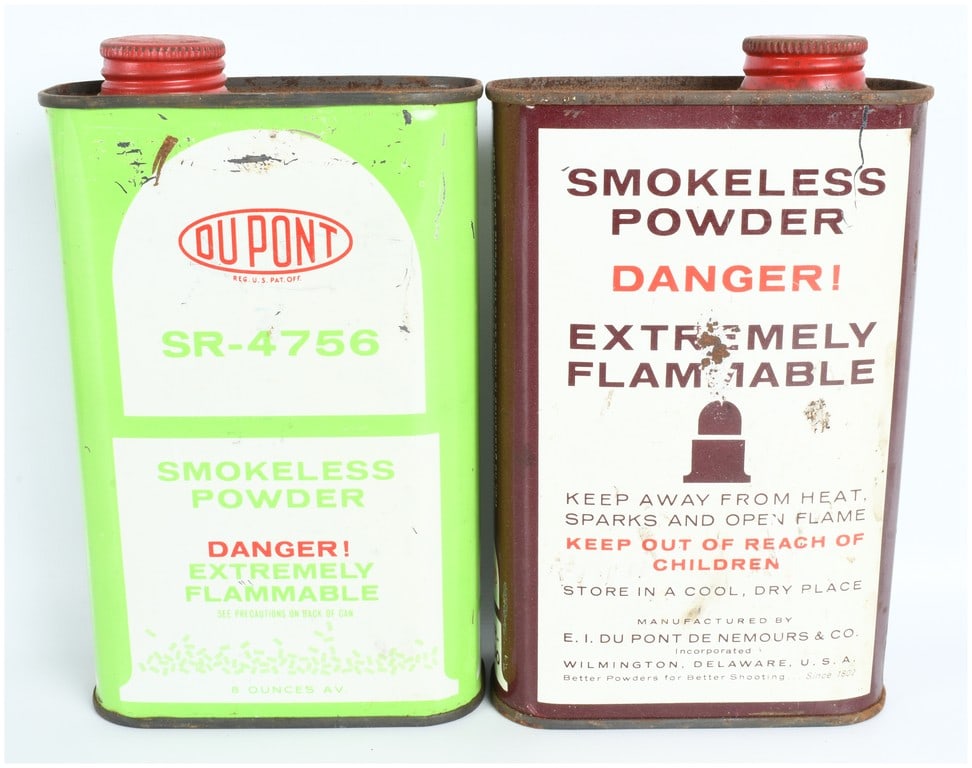 A Pair of DuPont SR-4756 and IMR-4350 Smokeless Powder Canisters (1 of 2)