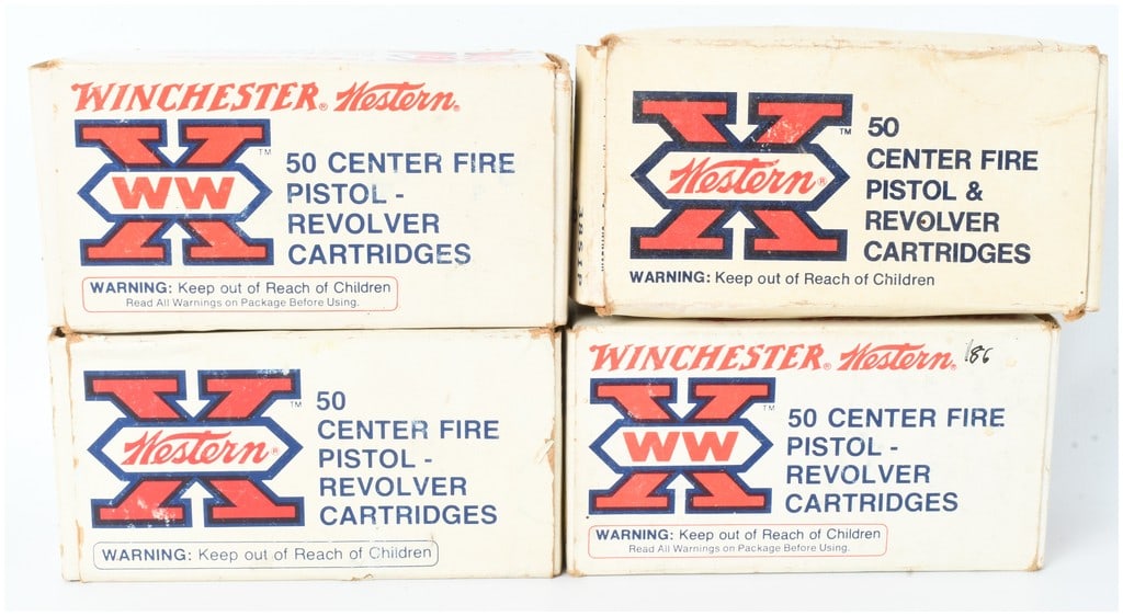 A Lot of 4 Winchester-Western Super-X Ammunition Boxes with .38 Special Cartridges (1 of 2)