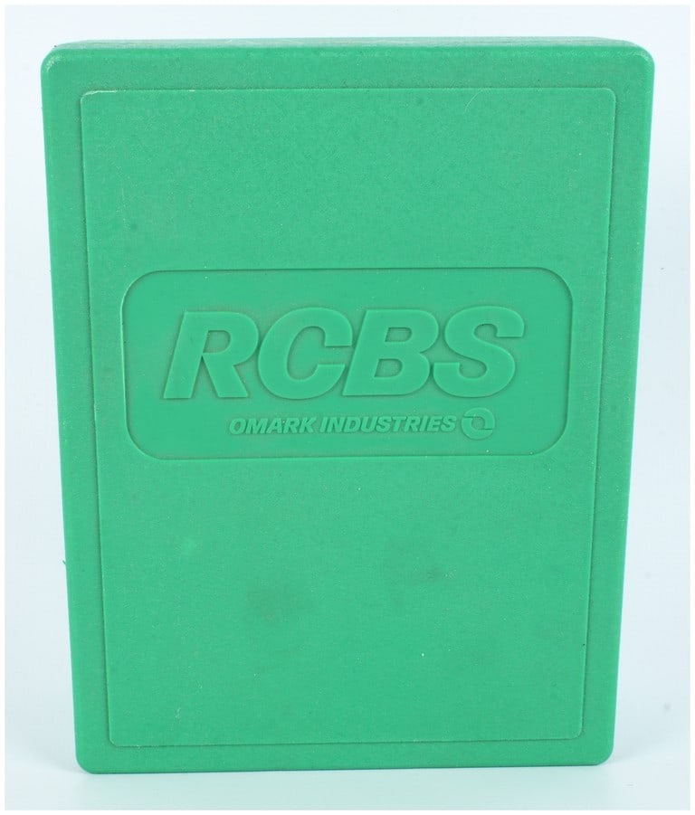 A Trio of RCBS Model 14601 Full Length Reloading Components for .30-30 WCF: This professional reloading set is manufactured by RCBS for the .30-30 Winchester Center Fire (WCF) caliber. The assembly is housed in a green plastic storage case featuring the embossed RCBS logo and