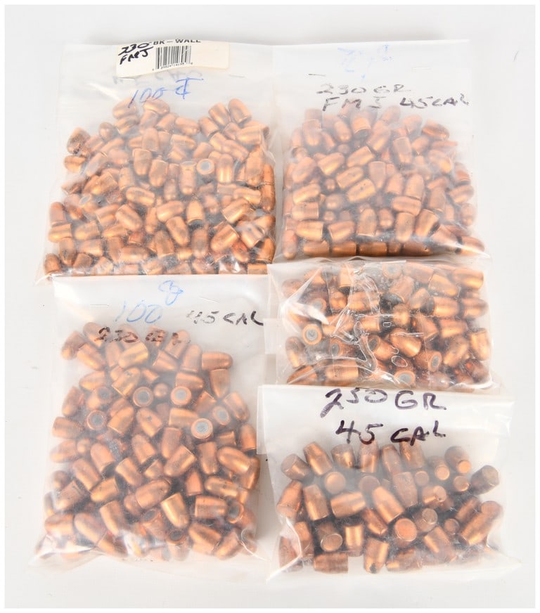 A Lot of Approximately 400 .45 Caliber Copper Jacketed Reloading Projectiles (1 of 4)