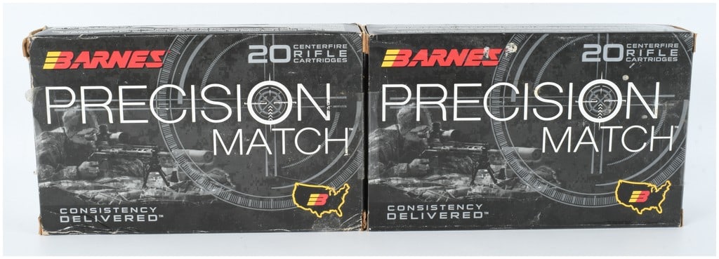 A Lot of 40 Barnes Precision Match 338 Lapua Mag 300 Grain OTM BT Centerfire Rifle Cartridges (1 of 3)