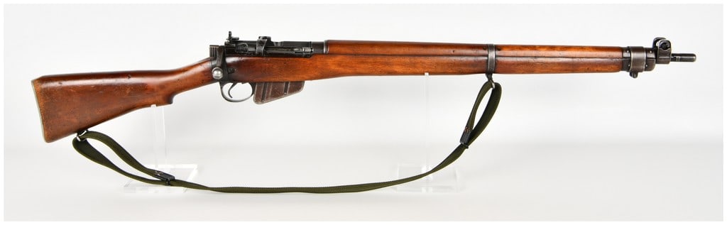 Savage No. 4 Mk I* Bolt Action Rifle .303 British with 25 Inch Barrel WWII: This is a single Savage No. 4 Mk I* bolt-action rifle chambered in .303 British, produced for the British military under the World War II Lend-Lease program. The rifle is equipped with a 25-inch barre
