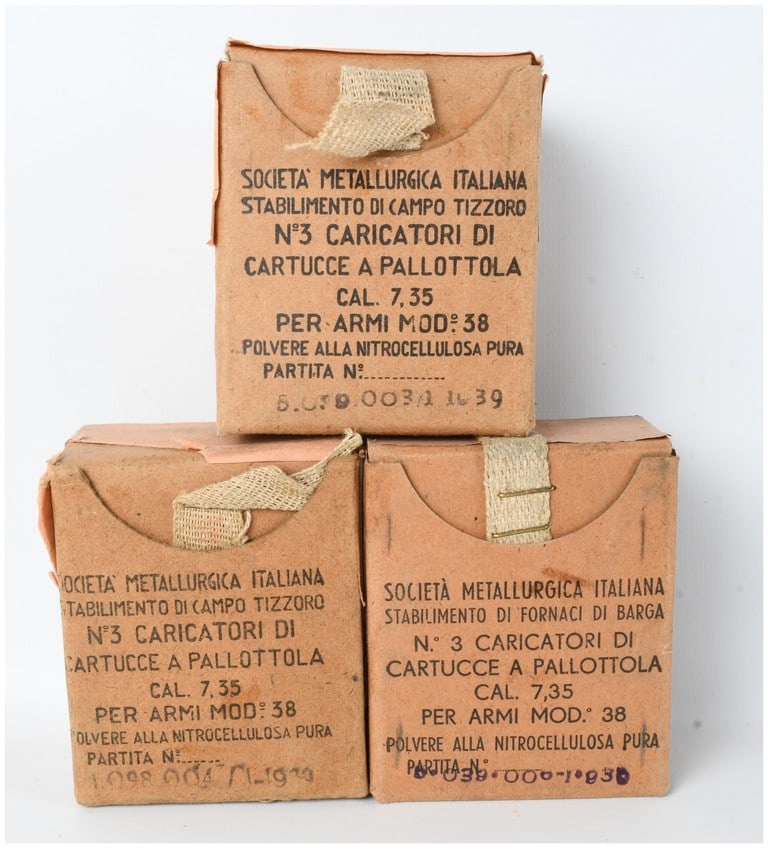 A Lot of 54 Rounds of Societa Metallurgica Italiana Model 1938 Carcano Ammunition 7.35x51mm 1939 (1 of 4)