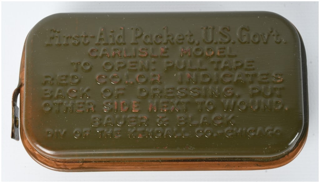 Two WWII US Army Carlisle Model First Aid Packets by Bauer and Black (1 of 5)