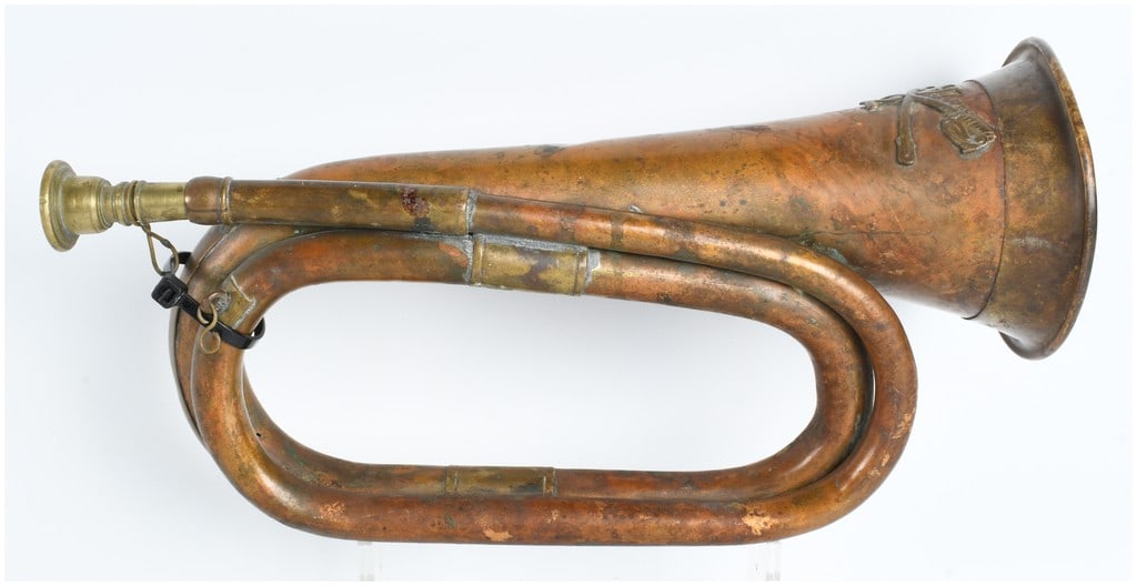 Antique US Army Copper and Brass Artillery Field Bugle, Battery A, 7th Artillery Regiment (1 of 8)