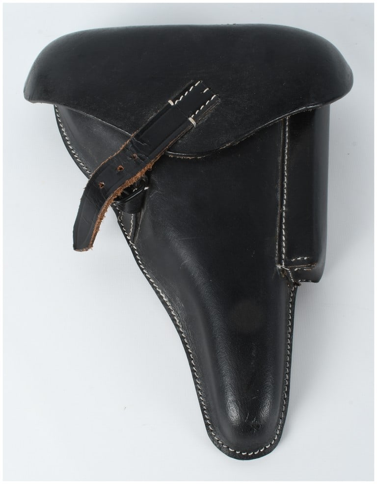 A WWII German P08 Luger Hard Shell Leather Holster by E. G. Leuner GmbH, 1941 (1 of 5)