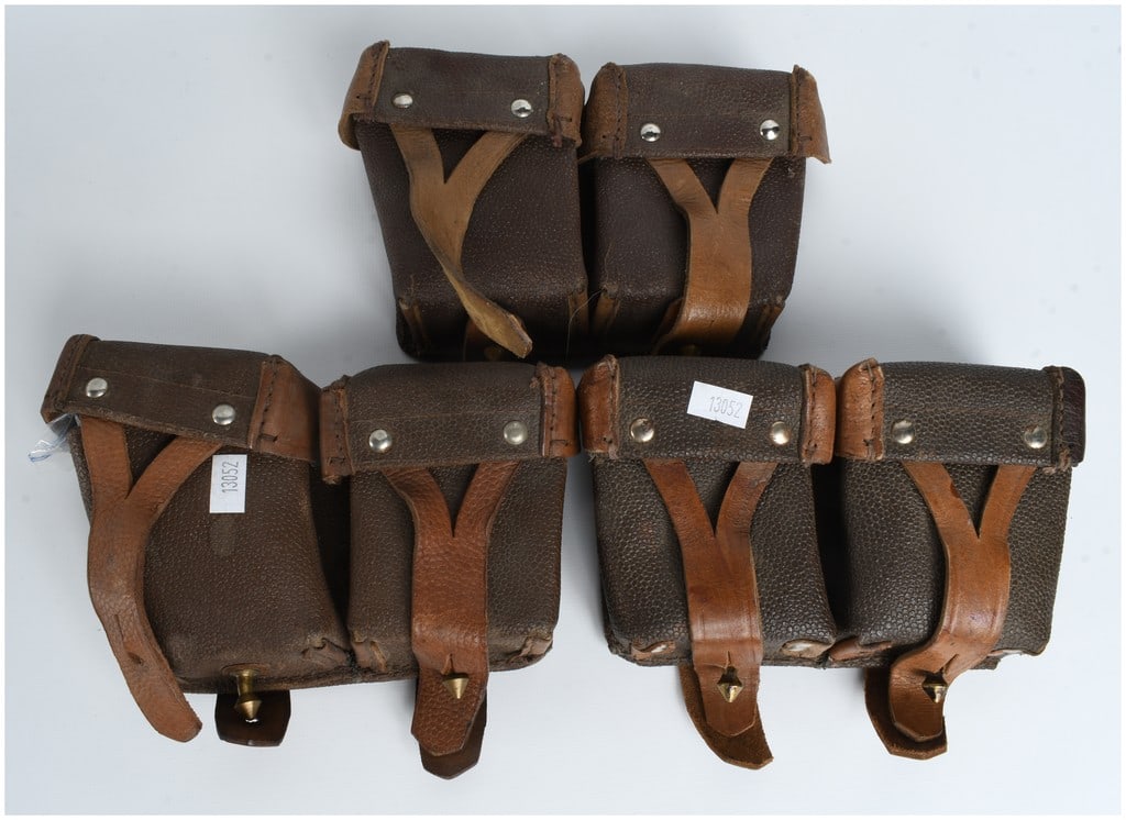 A Collection of Three Soviet Russian Mosin Nagant Style Double Ammunition Pouches (1 of 4)