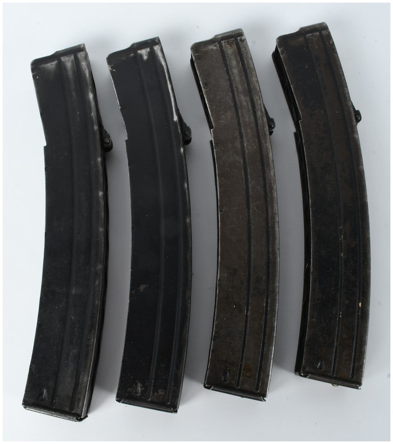 A Collection of 4 Sterling L2A3 Submachine Gun Magazines 9mm (1 of 4)
